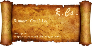 Ruman Csilla névjegykártya